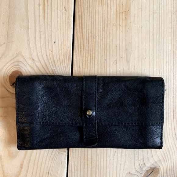 Topshop , black leather and linen slim wallet - Picture 11 of 11
